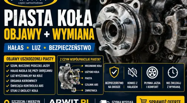 Wymiana piasty w samochodzie: objawy uszkodzenia, hałas, luz i bezpieczeństwo. ARWIT.PL - części samochodowe.
