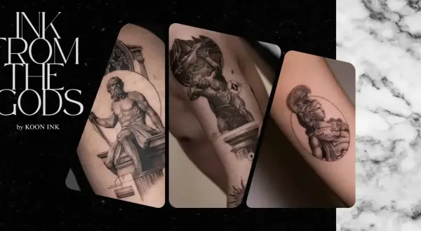Tatuajes de mitología griega: Atlas, Zeus y Atenea. Explora el significado de estos diseños divinos.