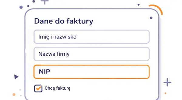 Formularz danych do faktury, pole NIP do uzupełnienia. Ułatwia proces zakupowy w WooCommerce.