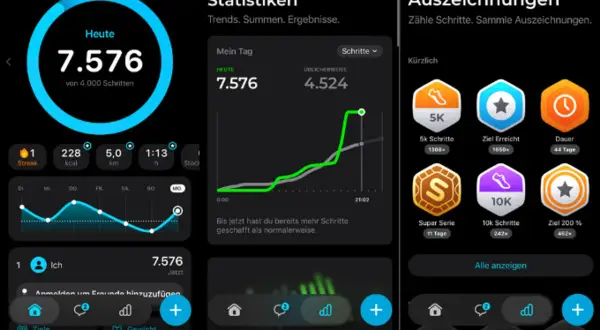 Schritte zählen, Ziele erreichen und Auszeichnungen sammeln – die beste Sport App für deinen Fortschritt.