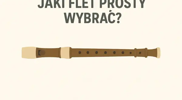 Brązowy flet prosty sopranowy z beżowymi elementami. Idealny do nauki gry na instrumencie.