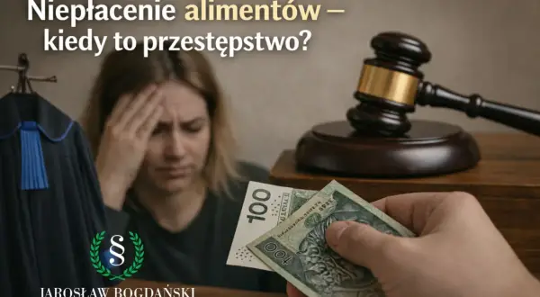Niepłacenie alimentów może być przestępstwem. Wizerunek kobiety w rozpaczy, ławy sądowej, młotka sędziowskiego i pieniędzy.