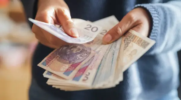 Ręce liczą banknoty. Dyskusje na forum o emeryturze z OFE po 65 roku życia często dotyczą właśnie takich kwot.