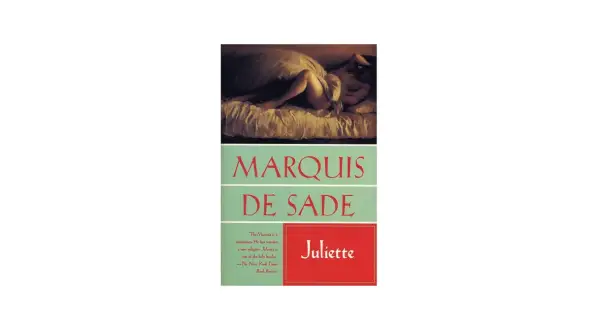 Okładka książki "Marquis de Sade: Juliette" z fragmentem recenzji.