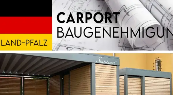 Rheinland-Pfalz: Baupläne für Carports. Erfahren Sie, ab wann man eine Baugenehmigung benötigt. Moderne Holz-Metall-Konstruktion.