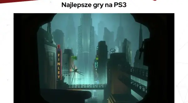 Mroczne, futurystyczne miasto z neonami, przypominające scenerię z najlepszych gier na PS3.