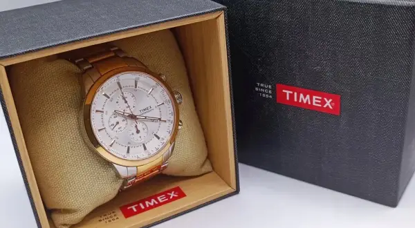 Zegarek męski Timex chrono złoto srebrny TW000Y406 - elegancja i funkcjonalność