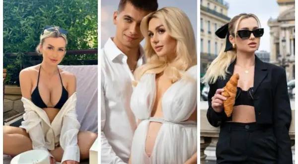 Trzy ujęcia influencerki. Na pierwszym w bikini, na drugim z partnerem w ciąży, na trzecim z croissantem w Paryżu. Ile wzrostu ma Wersow?
