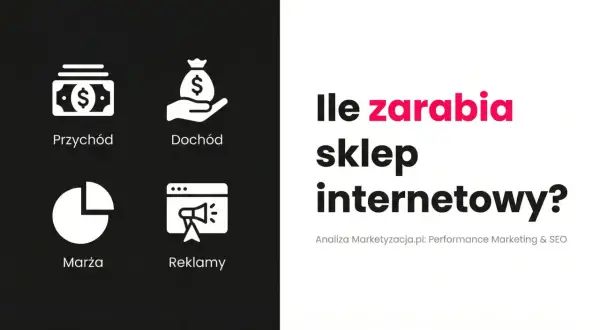 Ile zarabia sklep internetowy? Ikony: przychód, dochód, marża, reklamy. Analiza dla ecommerce.