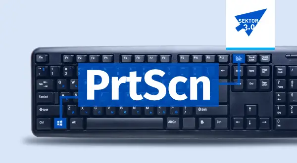 Klawiatura z napisem "PrtScn" i logo "SEKTOR 3.0". Dowiedz się, jak zrobic screen na Macu.