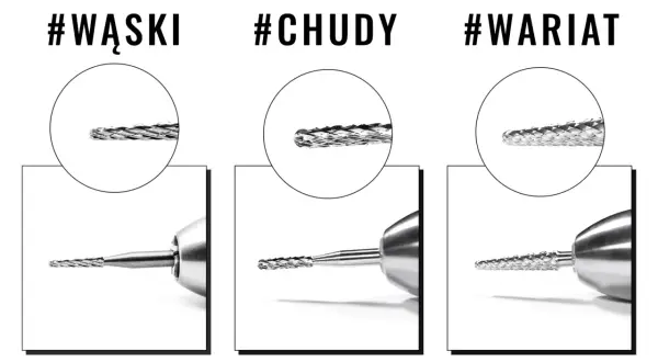 Porównanie frezów: wąski, chudy i wariat. Dowiedz się, jaki frez do czego użyć, by uzyskać najlepsze efekty.
