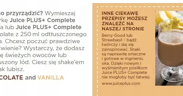 Koktajl Juice Plus - odkryj zdrowe składniki i korzyści dla diety