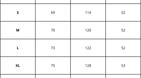 Tabela rozmiarów od S do XXL. Długość rękawa 52 cm dla rozmiarów S, M, L. Rozmiar 50 meski jaki to?