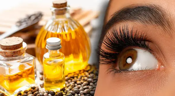 Aceite de ricino para pestañas, cuidado natural para evitar infección.