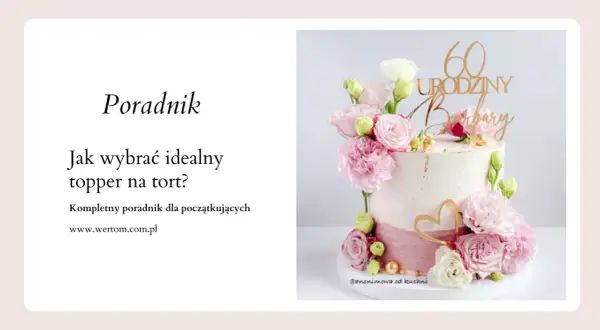 Elegancki tort z kwiatami i złotym topperem "60 Urodziny Barbary". Idealny na wyjątkowe 18 urodziny lub inne jubileusze.
