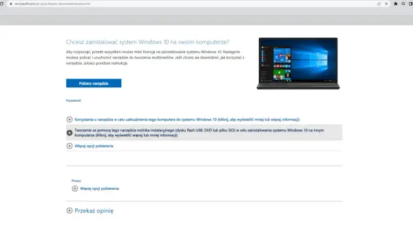 Narzędzie do tworzenia nośnika instalacyjnego Windows 10 na pendrive. Pobierz narzędzie, aby zainstalować system na komputerze lub innym urządzeniu.