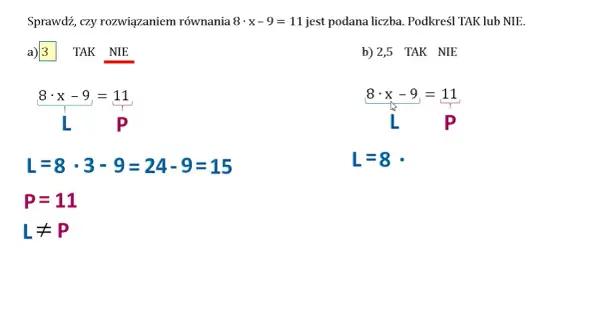 Jak sprawdzić, czy podana liczba x spełnia równanie matematyczne?
