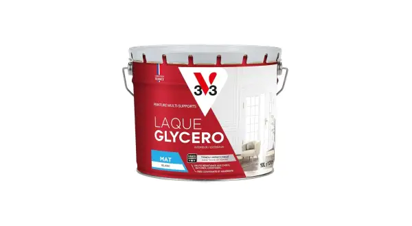 Seau de peinture à l'huile glycéro blanc mat pour mur intérieur, idéal pour une finition impeccable.