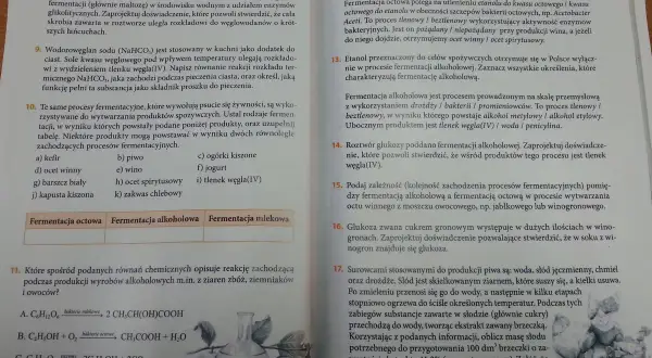 Reakcja C6H12O6 → 2C2H5OH + 2CO2 opisuje fermentację alkoholową, gdzie glukoza (c6h5oh) przekształca się w alkohol etylowy.