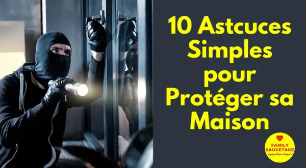 Un cambrioleur masqué tente d'ouvrir une porte avec une lampe torche. Découvrez comment protéger sa maison sans alarme.