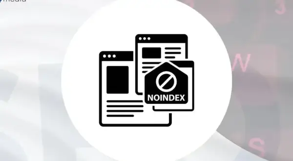 Ikona "noindex" na tle symbolizującym witrynę. Oznacza, że strona nie będzie indeksowana przez wyszukiwarki, np. Google.