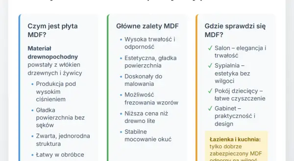 Płyta MDF w meblach: co to jest, jej zalety i zastosowanie. Dowiedz się, dlaczego MDF to praktyczny wybór do domu.