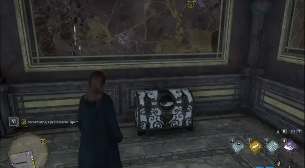 W grze Hogwarts Legacy skrzynia z okiem czeka na odkrycie.
