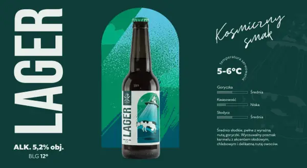 Butcher Lager, węgierskie piwo z kosmicznym smakiem. Krowa porwana przez UFO na etykiecie.