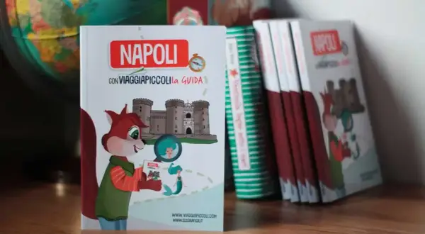 Libri sulla storia di Napoli per bambini, con una volpe che guida alla scoperta del Maschio Angioino.