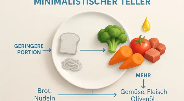 Minimalistyczny talerz: mniej chleba i makaronu, więcej warzyw, mięsa i oliwy. To zasada diety low carb.