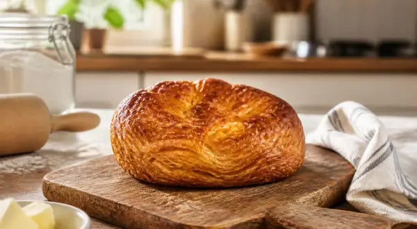 Une belle composition de kouign amann doré, prêt à être dégusté.