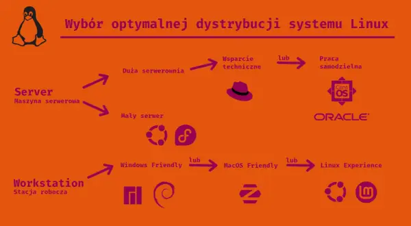 Wybór dystrybucji Linuxa: od serwera po stację roboczą, z opcjami wsparcia i przyjazności dla użytkownika.