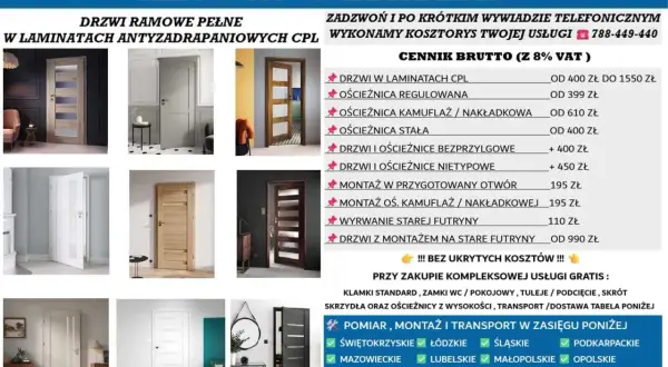 Nowe drzwi z montażem na stare futryny. Odkryj naszą ofertę na drzwi i ościeżnice.