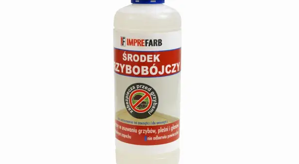 Preparat na grzyba na ścianie. Środek grzybobójczy Imprefarb do usuwania pleśni i glonów, do stosowania wewnątrz i na zewnątrz.