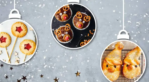 Weihnachtliche Leckereien: Kekse backen mit Kindern – süße Rentier-Muffins, Sternen-Lollis und Nikolaus-Brote.