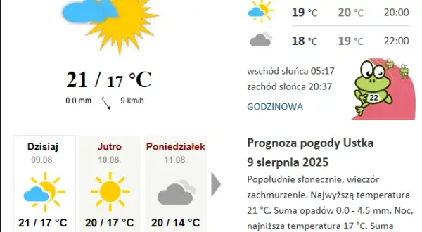 Jaka pogoda w Ustce - sprawdź, by uniknąć nieprzyjemnych niespodzianek