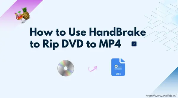 Jak użyć HandBrake do konwersji DVD do MP4. Ikony DVD i pliku MP4 z animowaną strzałką.