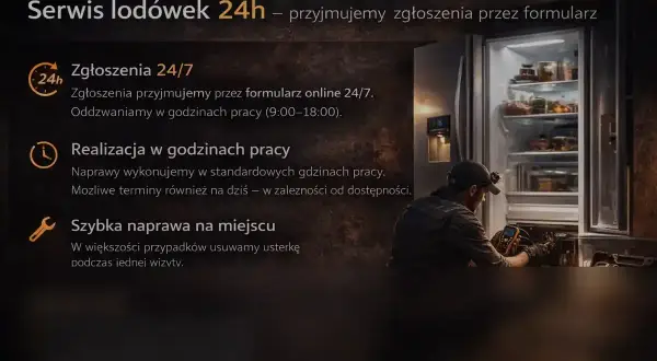 Serwis lodówek 24h naprawi Twoją lodówkę, gdy głośno chodzi. Zgłoszenia online, szybka naprawa na miejscu.