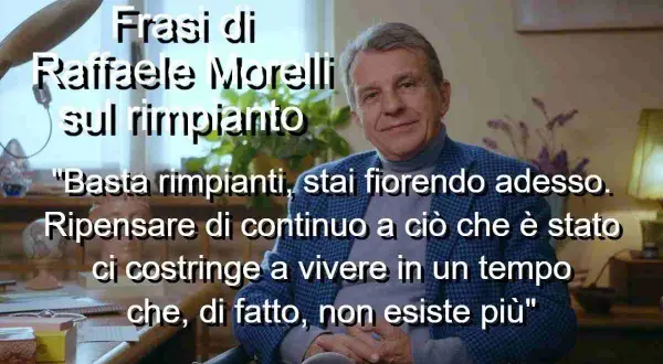 Raffaele Morelli, con un sorriso sereno, ci invita a non lasciare che il passato diventi il rimpianto di qualcuno, ma a vivere il presente.