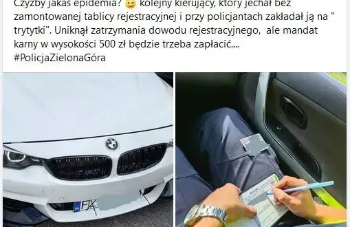 Jakie mandaty grożą za brak tablicy rejestracyjnej w Polsce?