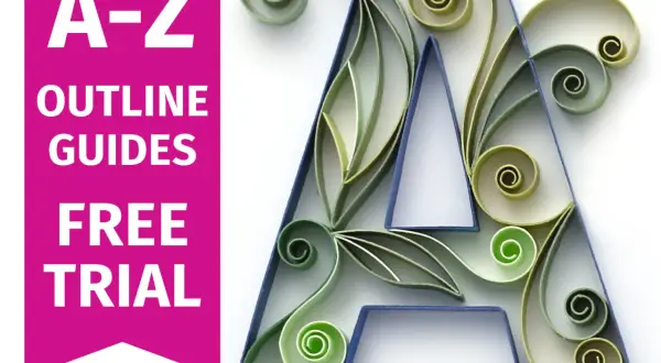 Une lettre "A" décorée avec des spirales et des feuilles en papier quilling vert. Parfait pour une lettre à décorer.