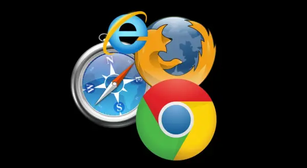 Ikony przeglądarek Internet Explorer, Firefox i Chrome oraz kompas. Jak zmienić wyszukiwarkę? Wybierz właściwy kierunek!