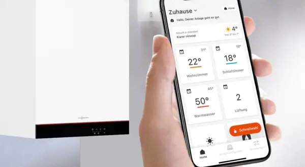 Zdalne sterowanie kotłem Viessmann Vitodens 050 przez aplikację mobilną. Dowiedz się, jak ustawić temperaturę w domu.