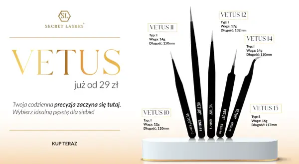 Pęsety Vetus od Secret Lashes – precyzja dla Twoich rzęs. Różne modele, idealne do każdej stylizacji.