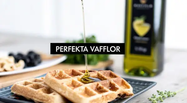 Perfekta våfflor med sirap som ringlas över. Ett recept på goda våfflor med tillbehör som nötter och bär.