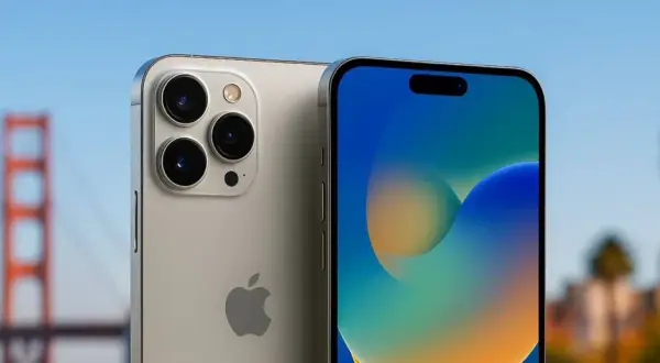 Nowy iPhone z potrójnym aparatem na tle Złotej Bramy. Czas na nowe możliwości!