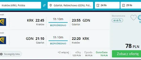 Ile kosztuje lot z Krakowa do Gdańska? Sprawdź najtańsze opcje!