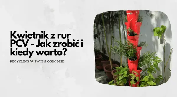 Pionowy kwietnik z rury PCV, wypełniony ziołami. Dowiedz się, jak zrobić taki kwietnik i kiedy warto go wykonać.