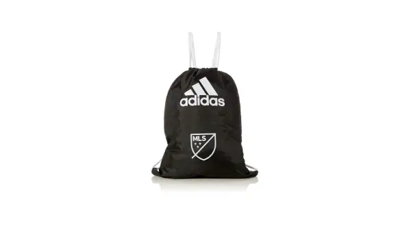 Sacca Adidas nera con logo MLS, perfetta per portare con te l'essenziale per il tuo allenamento.