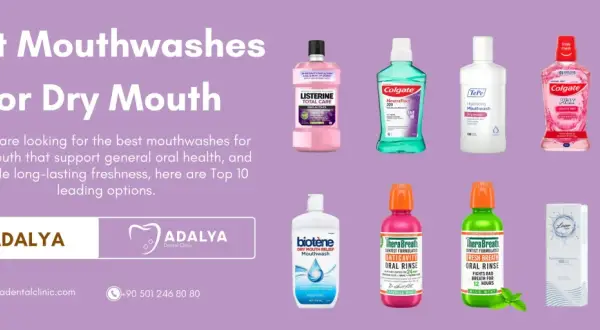 Beste Mundspülungen gegen trockenen Mund, darunter Listerine, Colgate und TheraBreath. Medikamente für Mundtrockenheit.